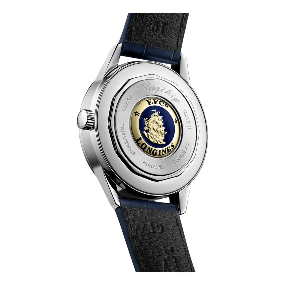 Flagship Heritage Moonphase 38.5mm - Sunray Blue on Leather Strap - Image 4