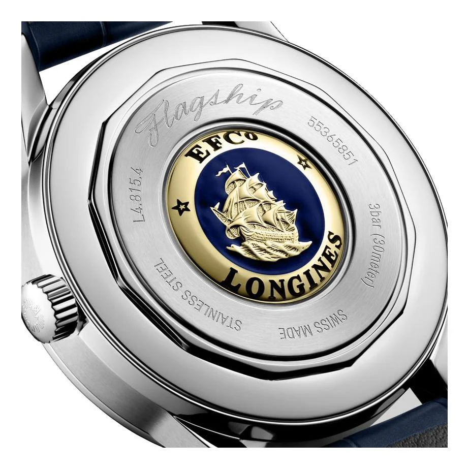 Flagship Heritage Moonphase 38.5mm - Sunray Blue on Leather Strap - Image 5
