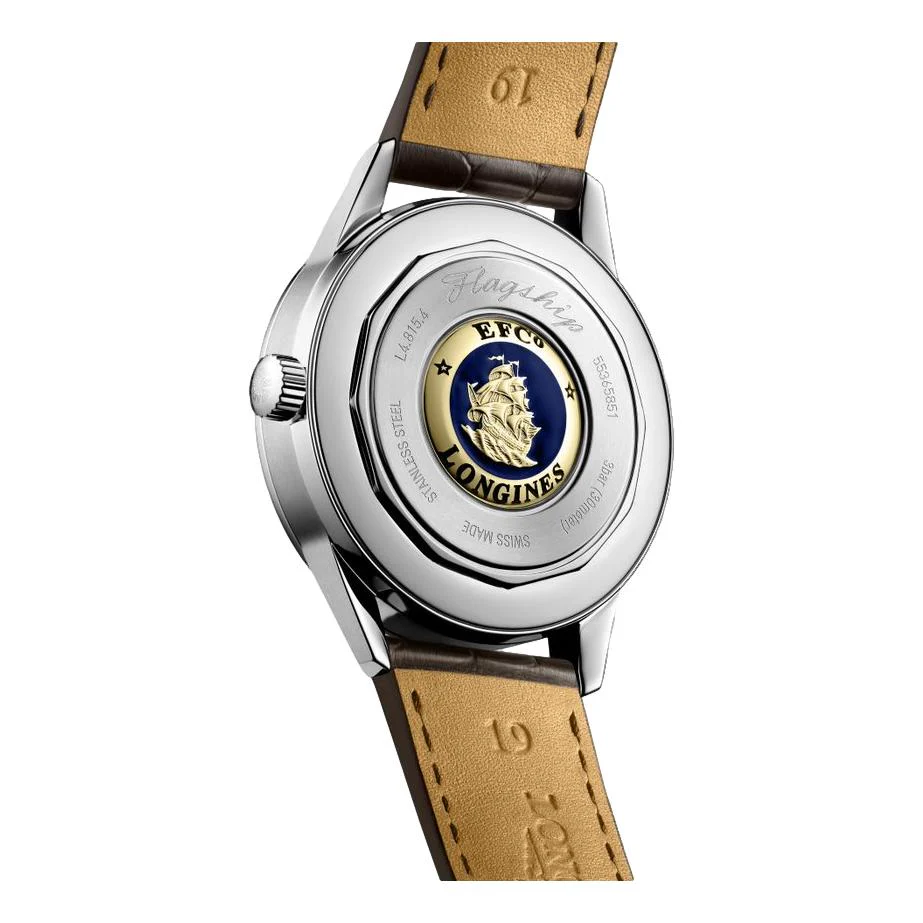 Flagship Heritage Moonphase 38.5mm - Sunray Silver on Leather Strap - Image 4