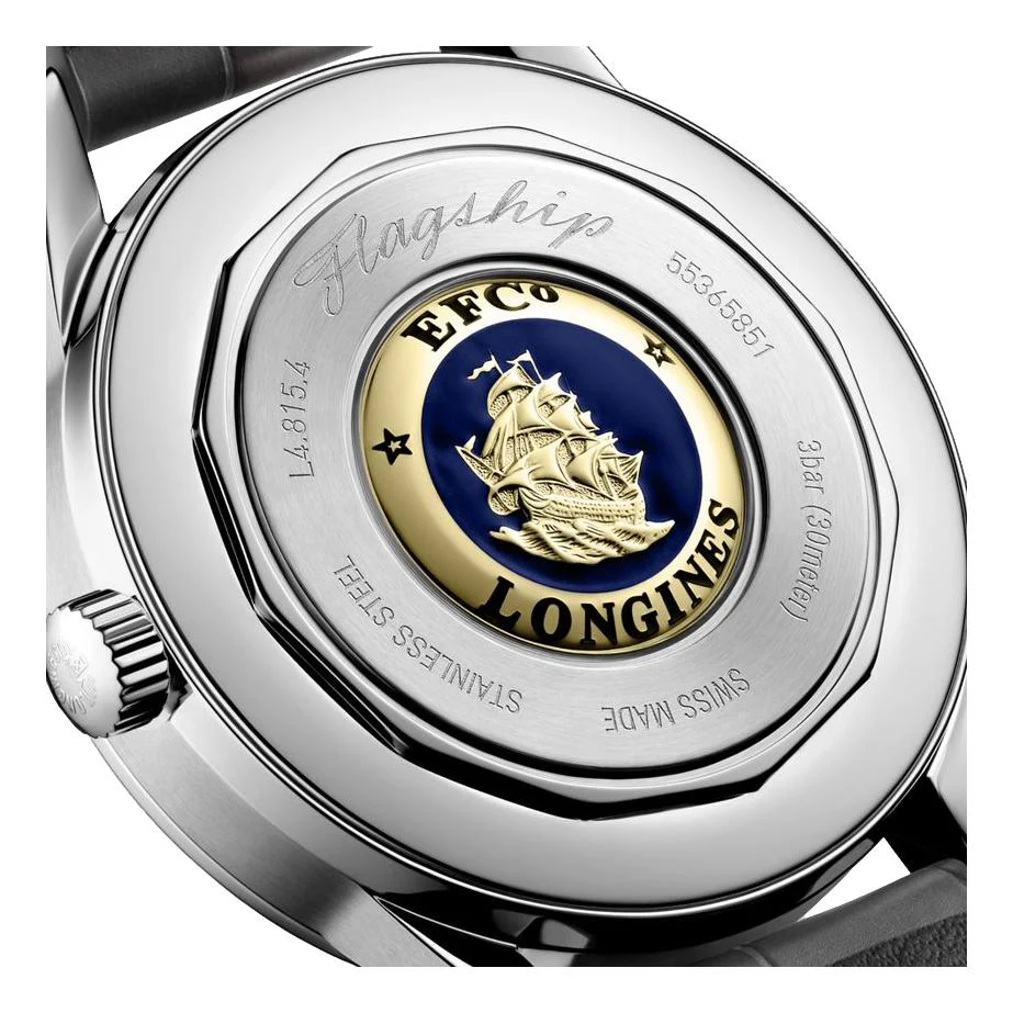 Flagship Heritage Moonphase 38.5mm - Sunray Silver on Leather Strap - Image 5