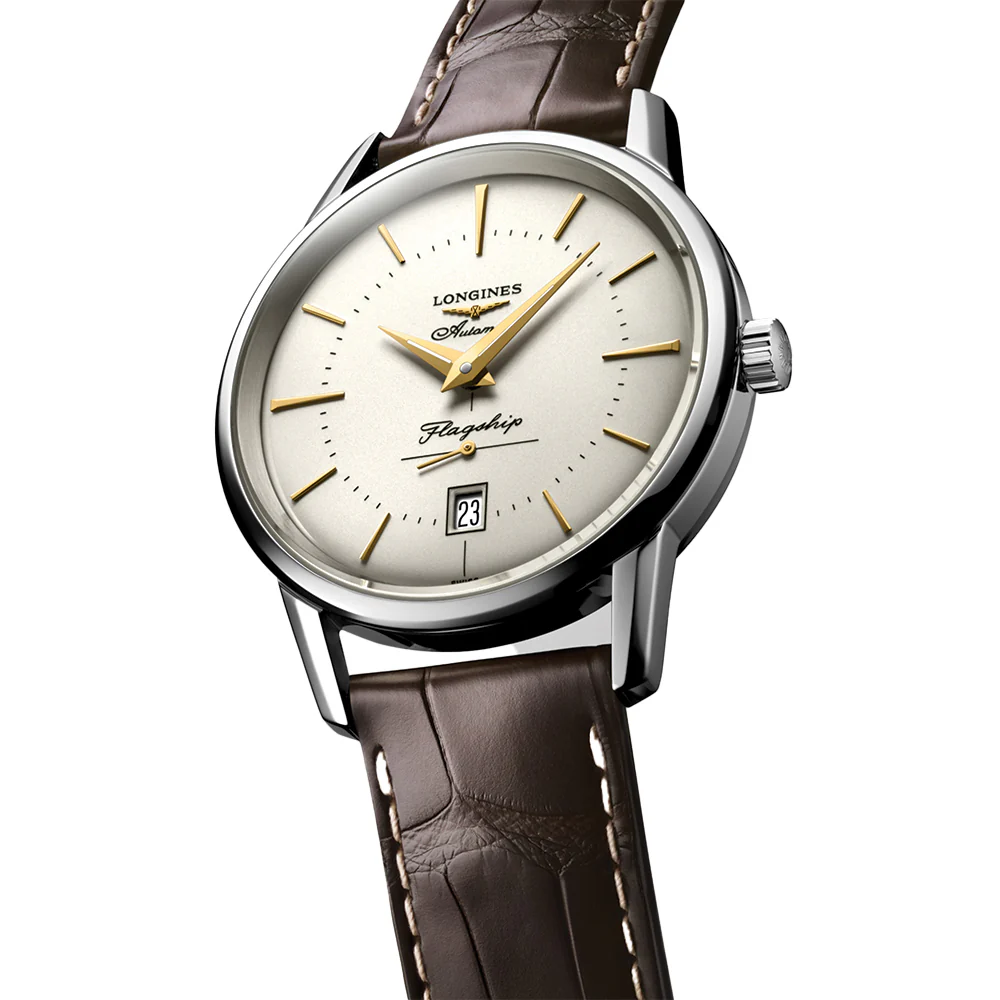 Flagship Heritage 38.5mm - Silver on Leather Strap - Image 4