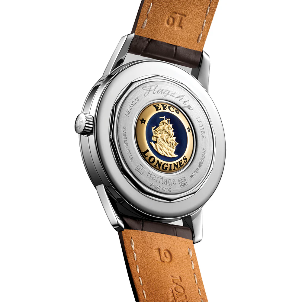 Flagship Heritage 38.5mm - Silver on Leather Strap - Image 6