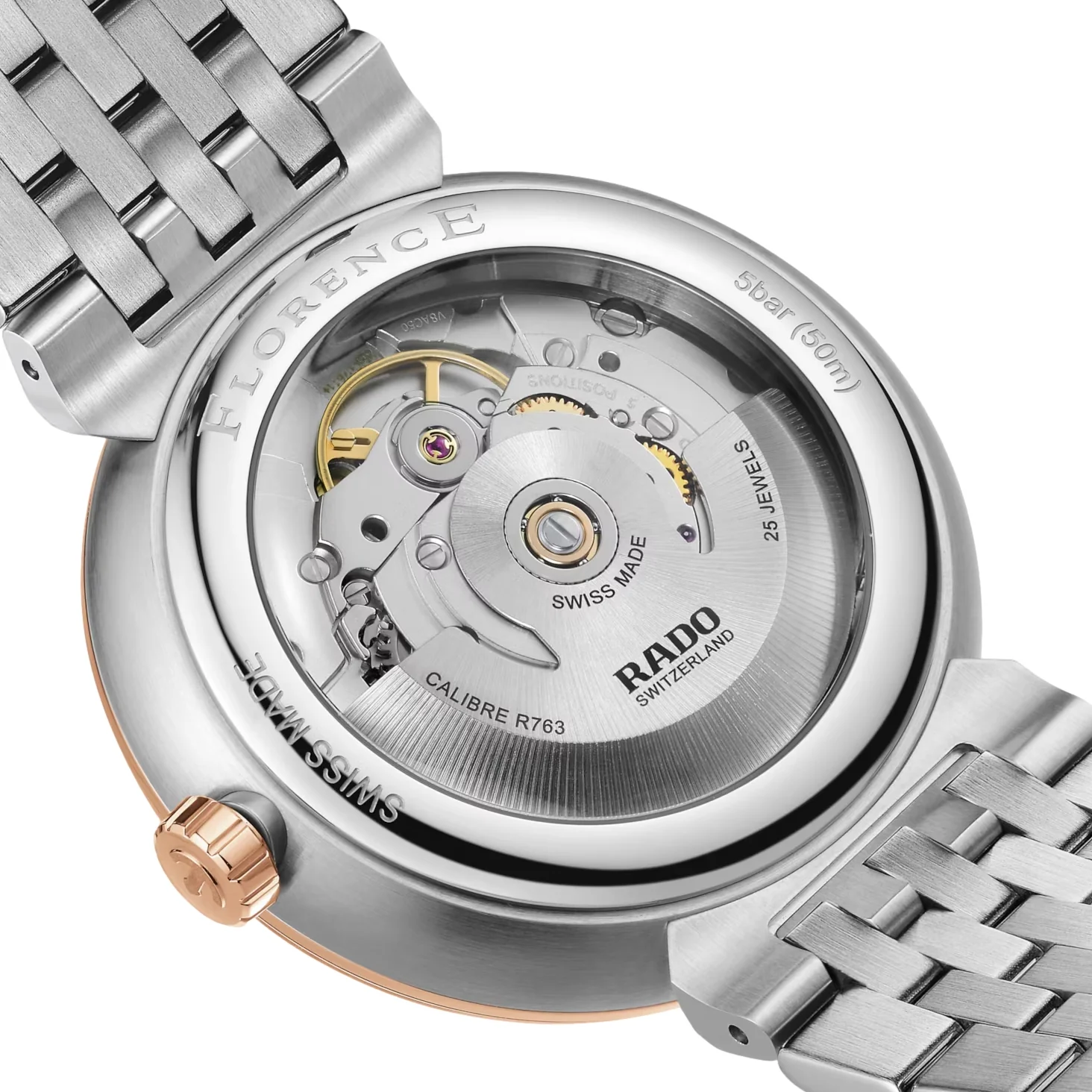 Florence Automatic Bi-Color Rose Gold and Steel 39mm - Champagne on Bracelet - Image 4