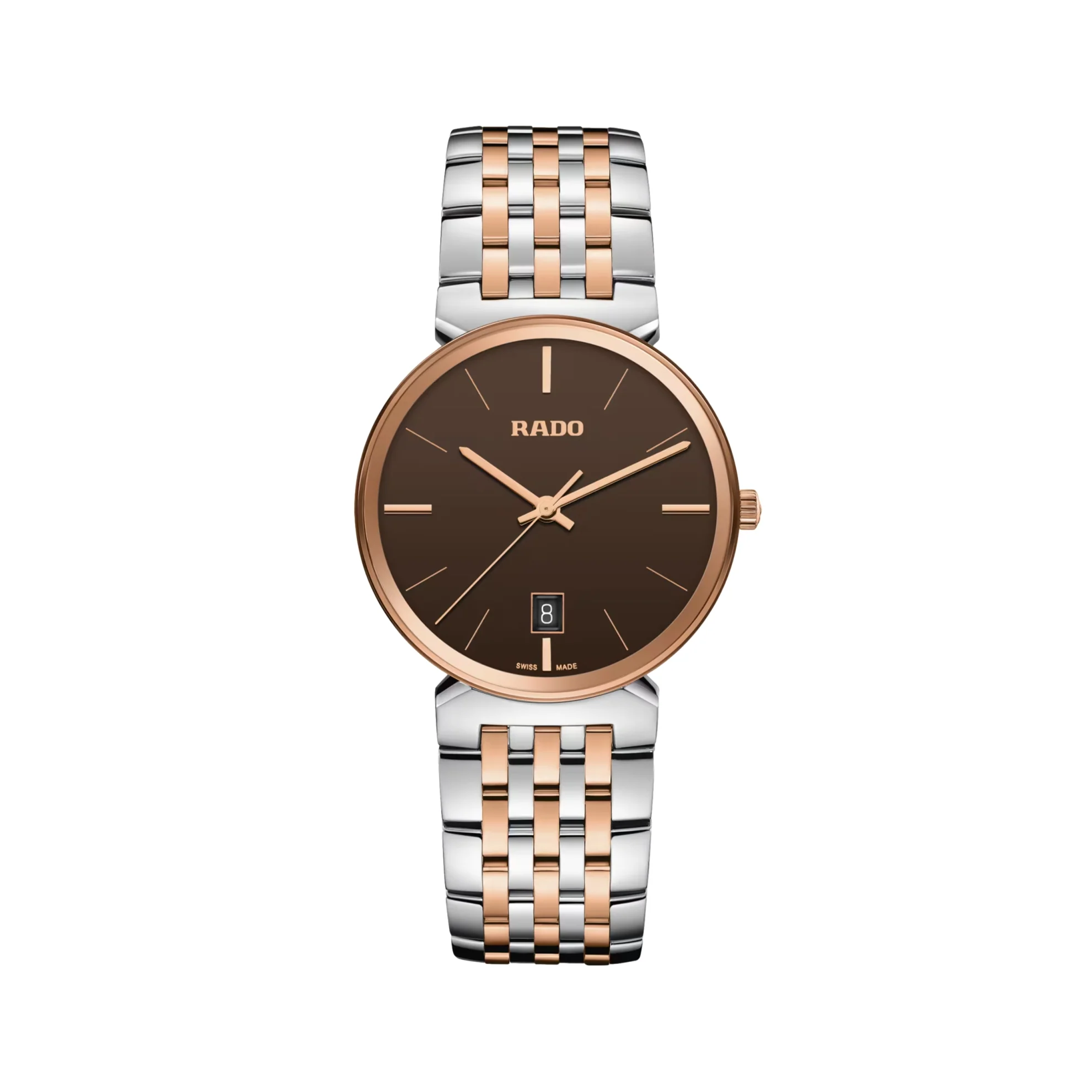 Florence Quartz Bi-Color Rose Gold and Steel 38mm - Brown on Bracelet