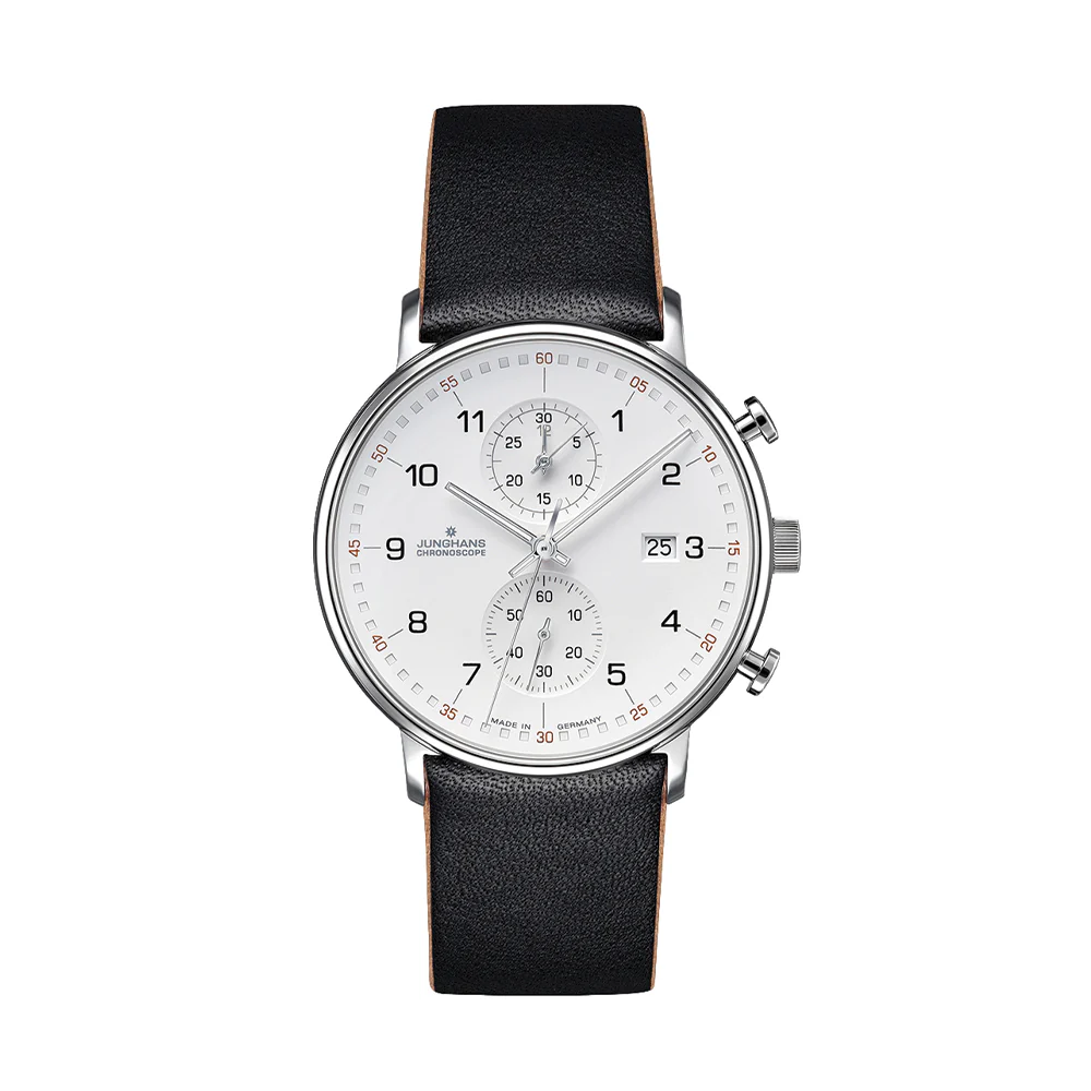 FORM C Chronograph w/ Numerals 40mm - White on Leather Strap