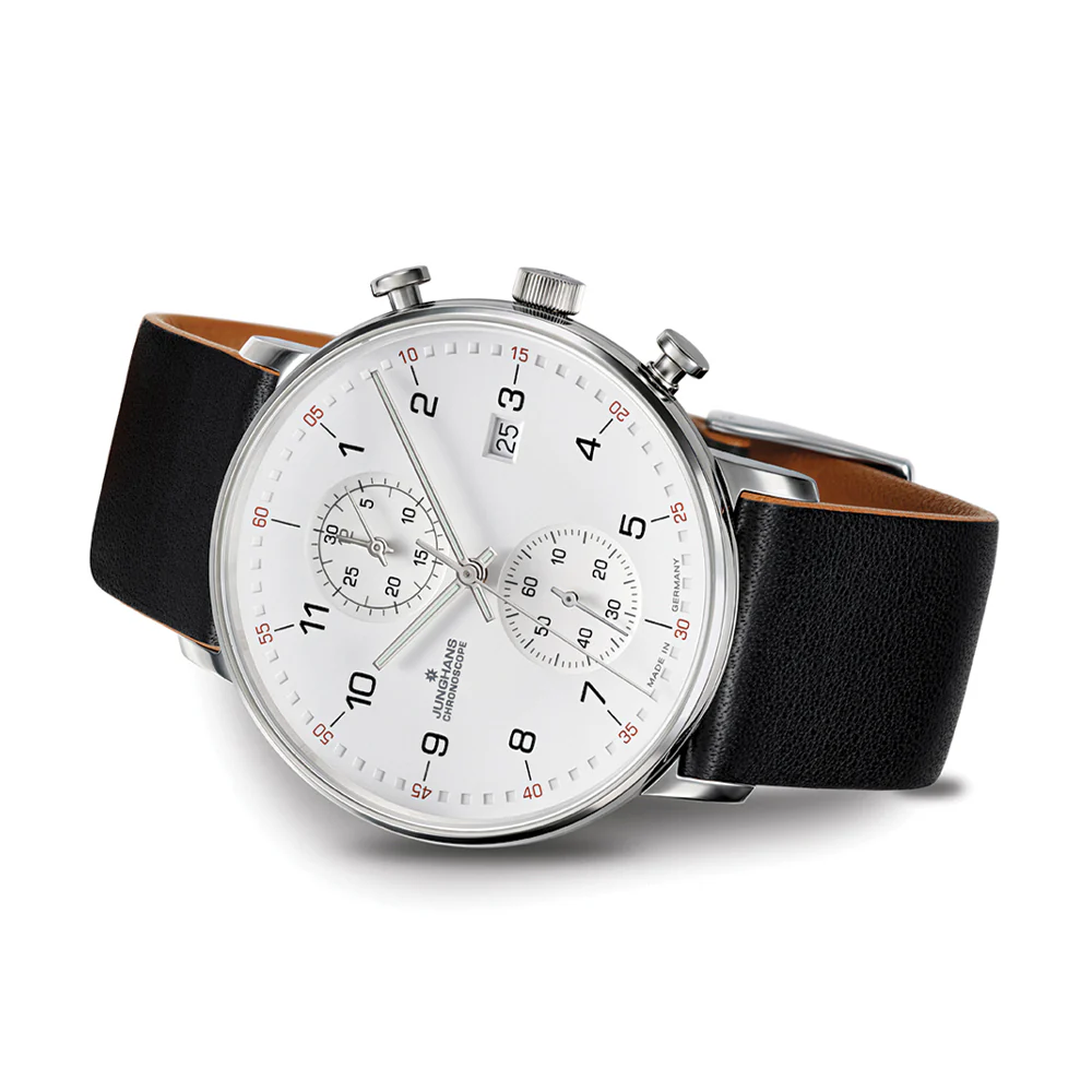 FORM C Chronograph w/ Numerals 40mm - White on Leather Strap - Image 2