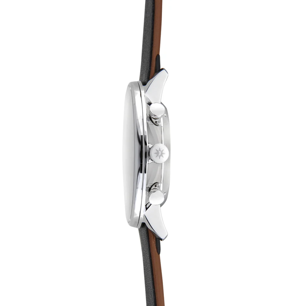 FORM C Chronograph w/ Numerals 40mm - White on Leather Strap - Image 4