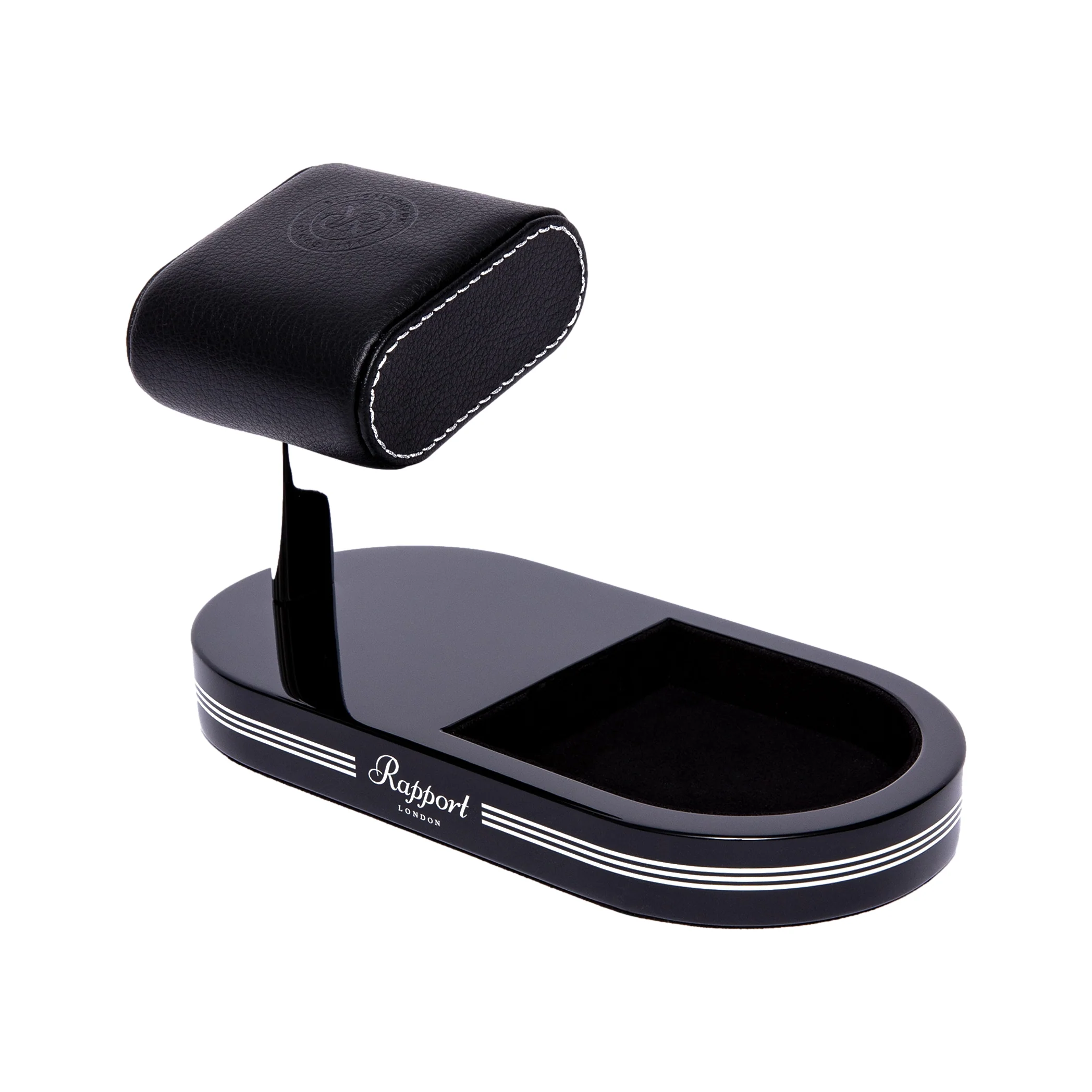 Formula Watch Stand with Tray - Black and Silver - Image 3