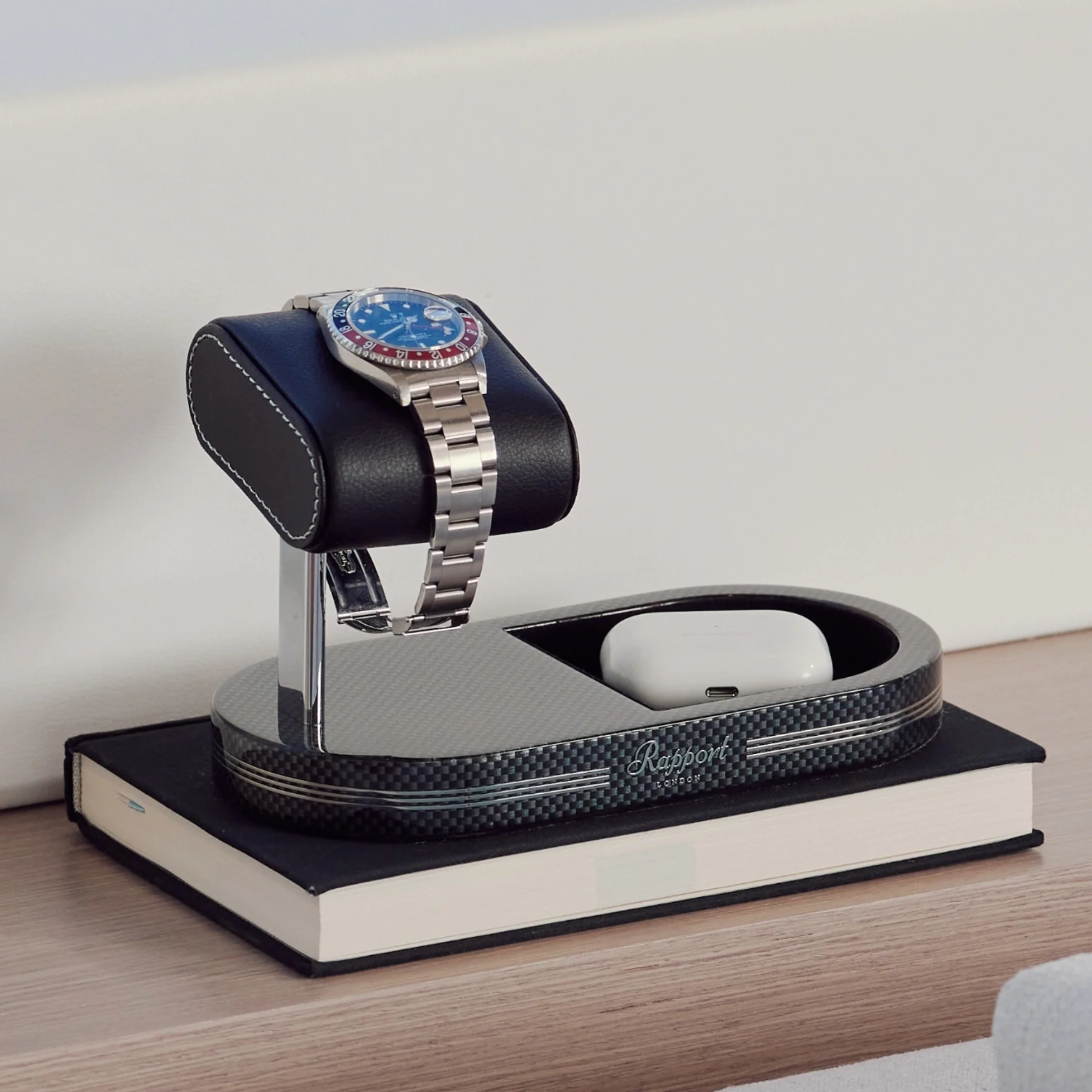 Formula Watch Stand with Tray - Carbon Fiber Finish - Image 2