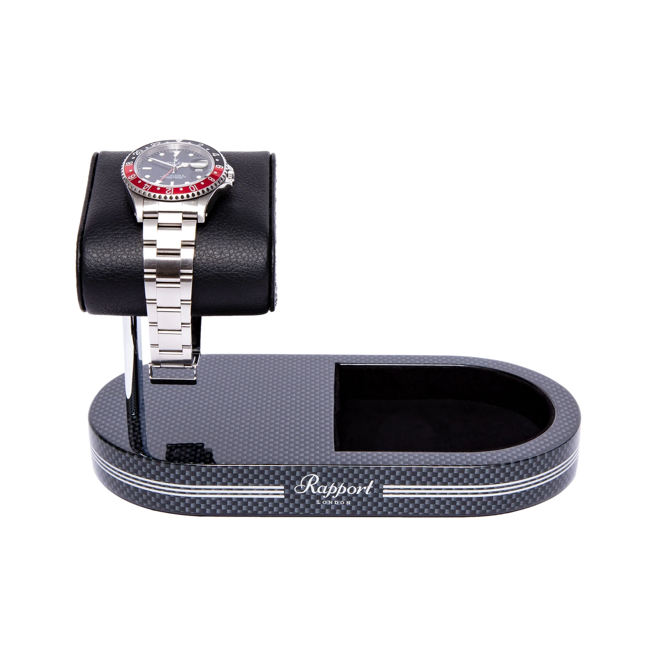 Formula Watch Stand with Tray - Carbon Fiber Finish - Image 3
