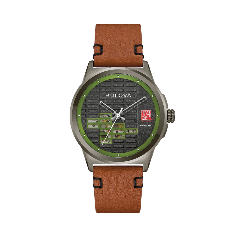 Frank Lloyd Wright Kalil House Automatic 39mm - Black on Leather Strap