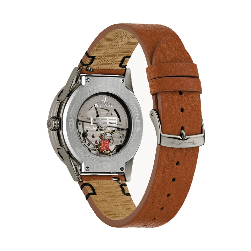 Frank Lloyd Wright Kalil House Automatic 39mm - Black on Leather Strap - Image 3