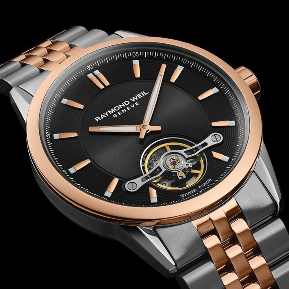 Freelancer Automatic Two-Tone Rose Gold and Steel 42.5mm - Black on Bracelet - Image 2