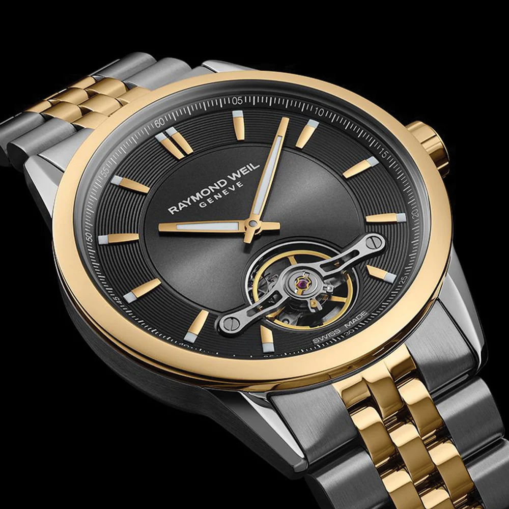 Freelancer Automatic Two-Tone Yellow Gold and Steel 42.5mm - Silver on Bracelet - Image 2