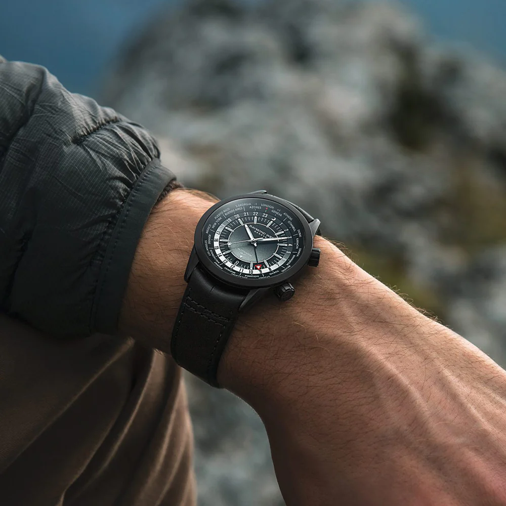 Freelancer GMT Worldtimer 40.5mm - Black on Leather Strap - Image 3