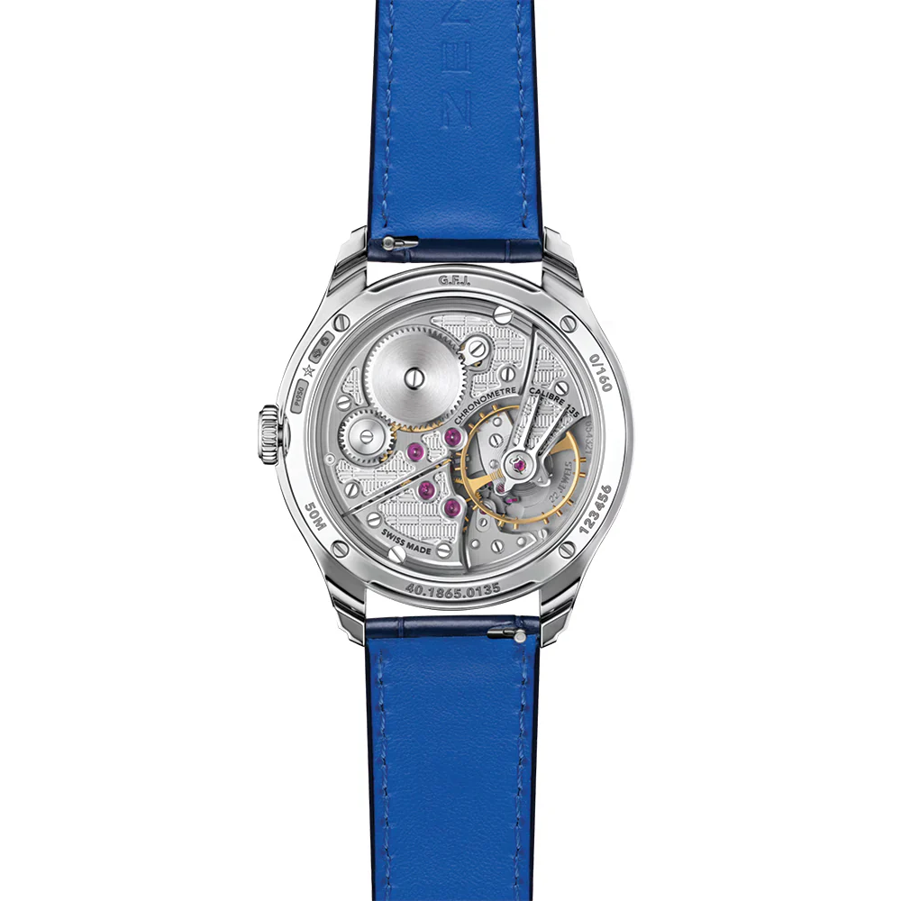 G.F.J. Exclusive Edition 160th Anniversary Caliber 135 Platinum 950 39.15mm - Blue Dial on 3 Strap Options - Image 3