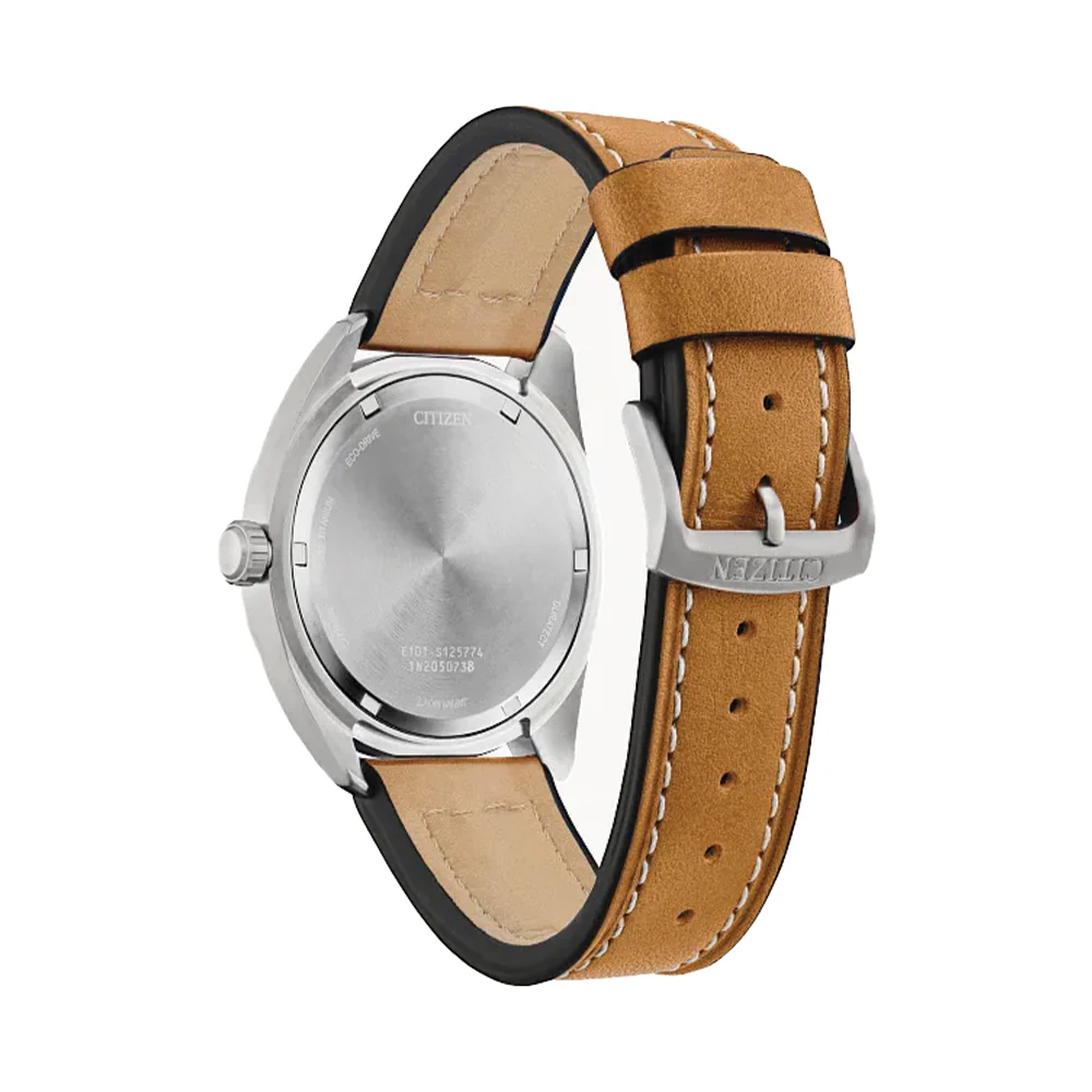 Garrison Eco-Drive Super Titanium 42mm - Green on Leather Strap - Image 2