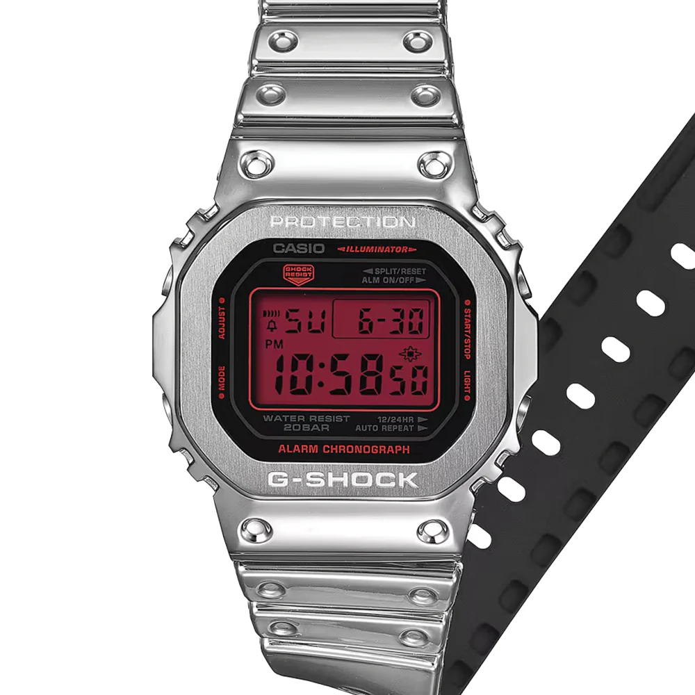 GM5600YRA-8 Digital Quartz 43.2mm - Black on Resin Band - Image 4