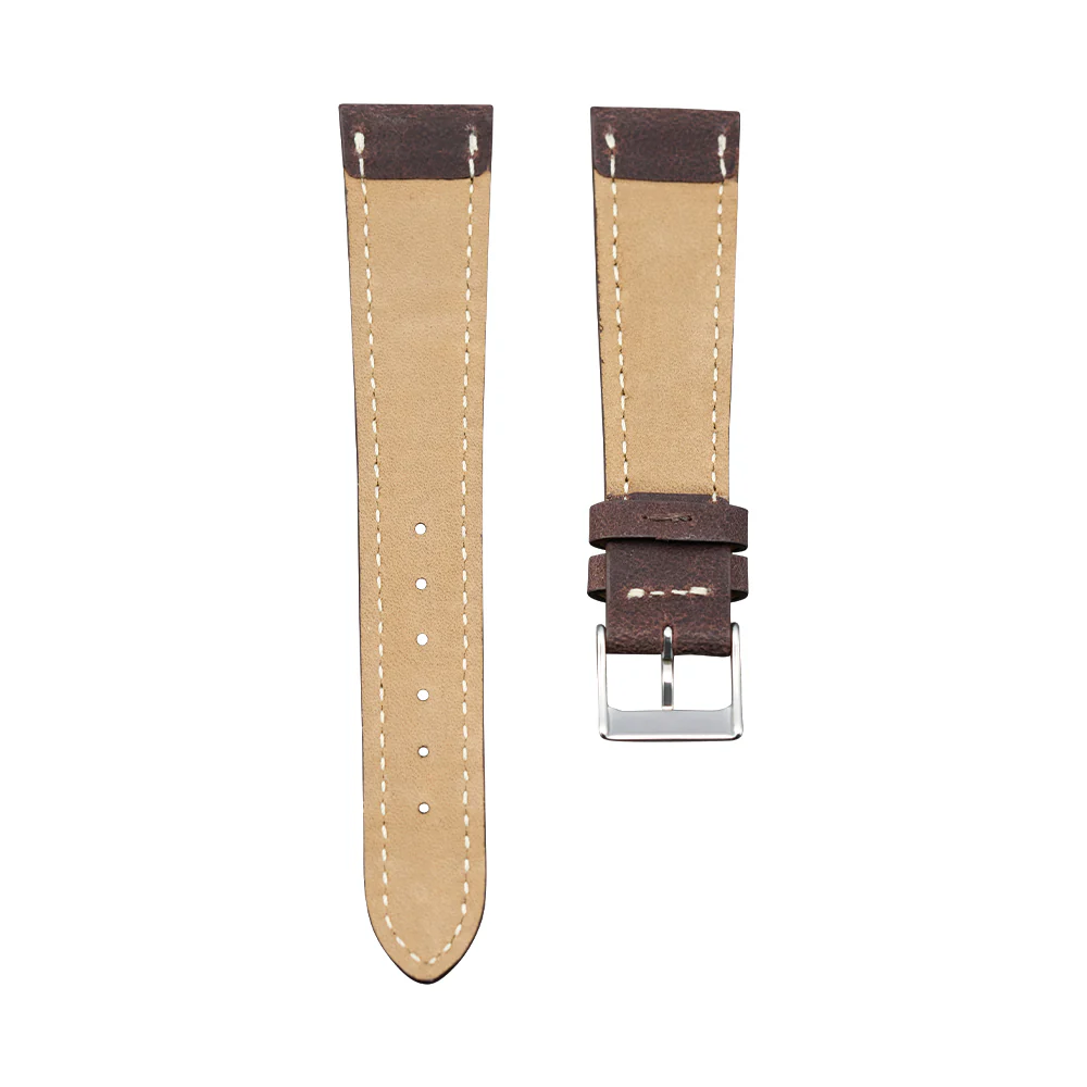 Chocolate Brown Distressed Nubuck Leather Strap - Image 2