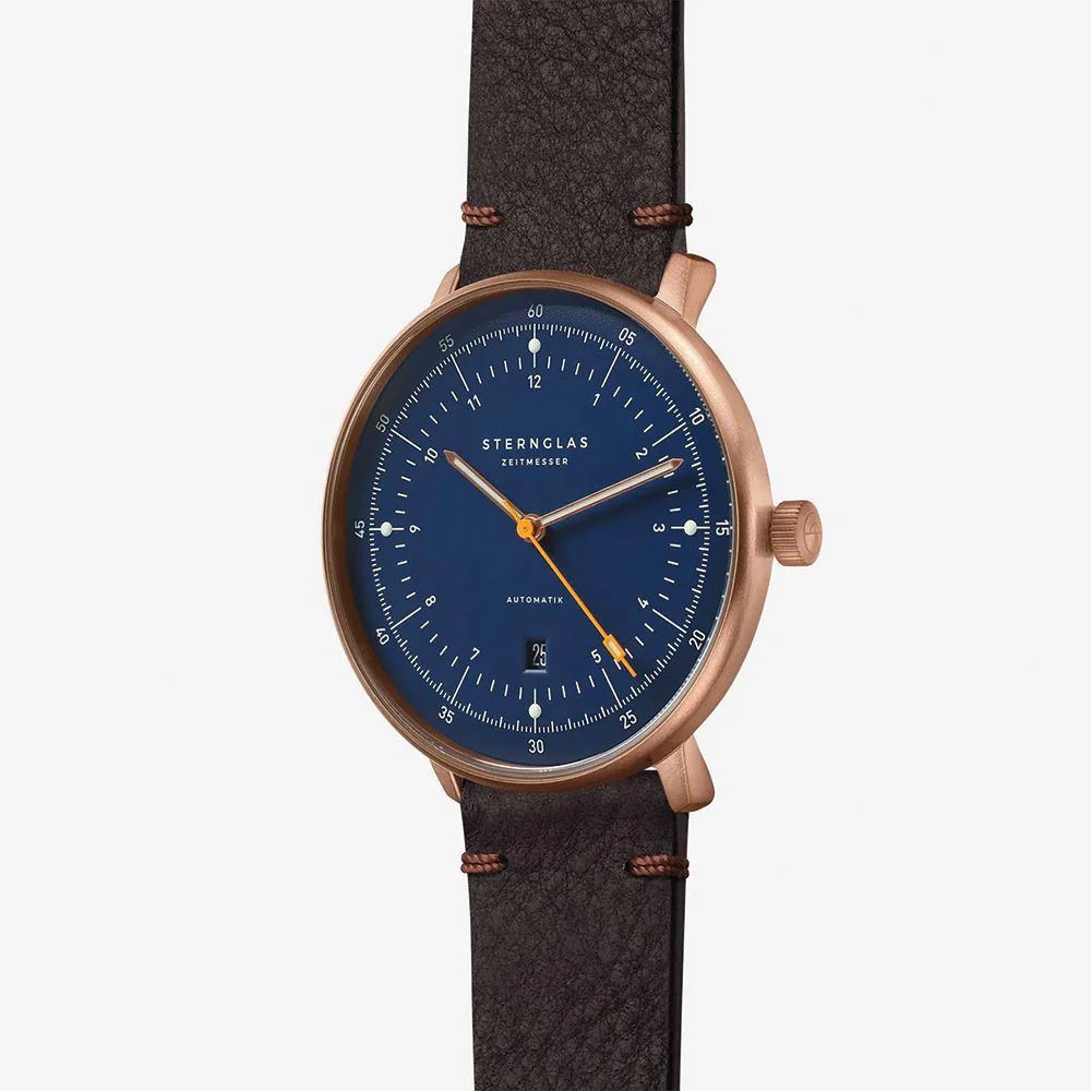 Hamburg Automatic Bronze PVD 42mm - Blue on Leather Strap - Image 2