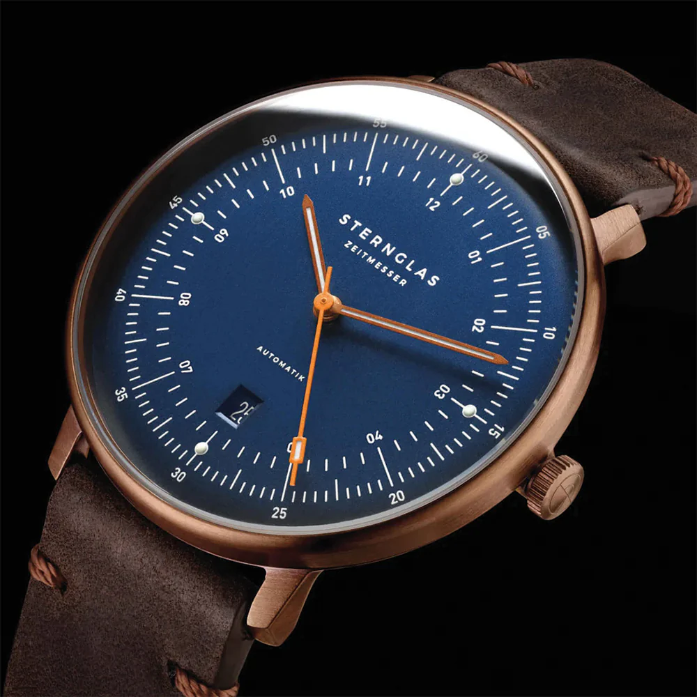 Hamburg Automatic Bronze PVD 42mm - Blue on Leather Strap - Image 3