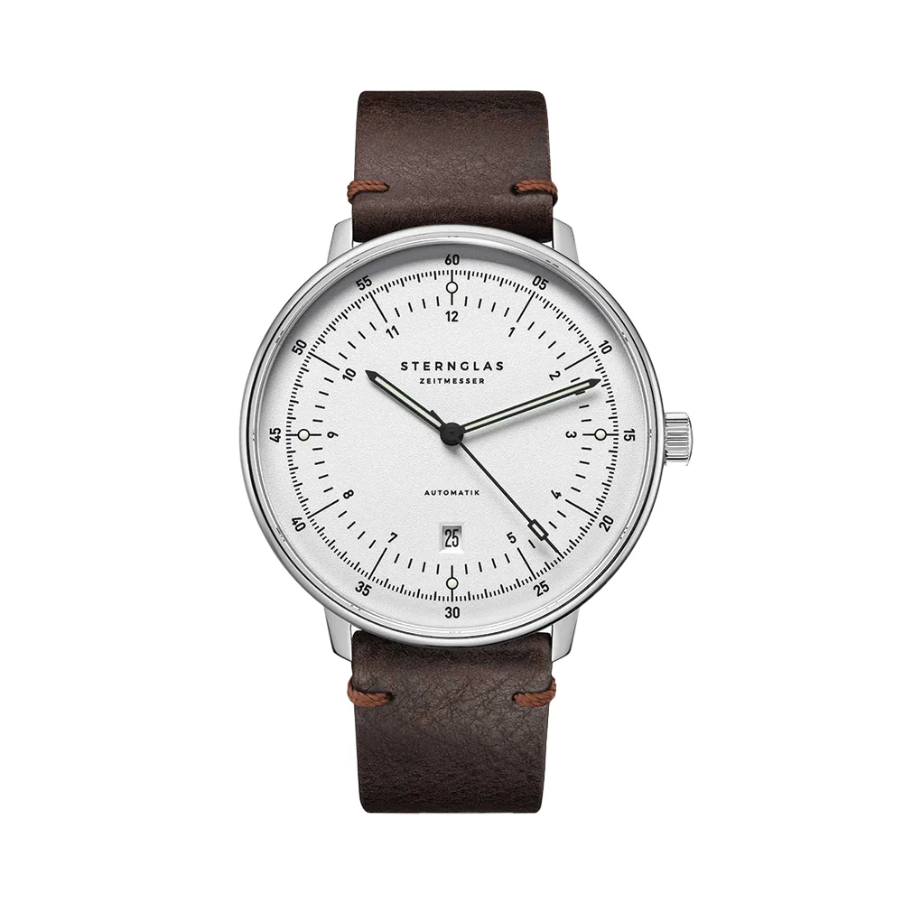 Hamburg Automatic 42mm - Silver on Leather Strap