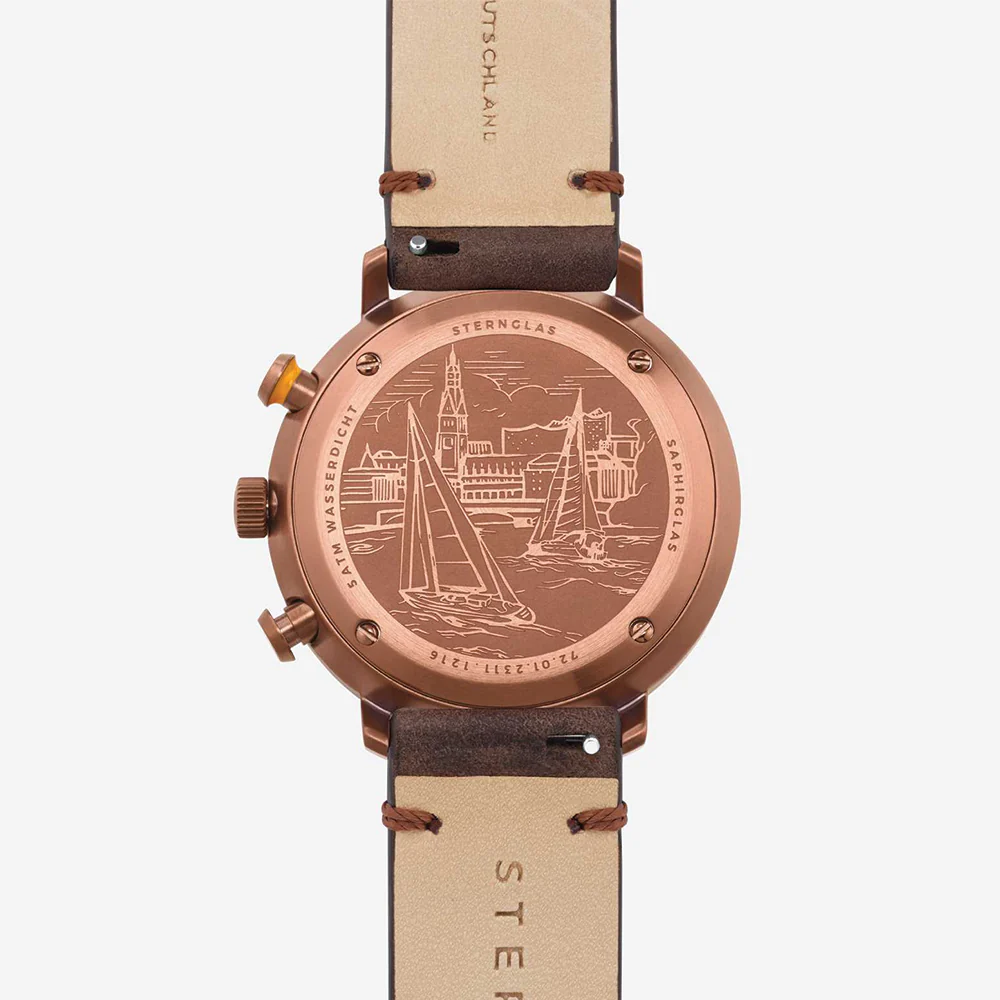 Hamburg Mecha-Quartz Chrono 42mm - Green on Leather Strap - Image 6