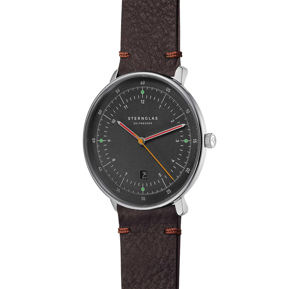 Hamburg Quartz 42mm - Graphite on Leather Strap - Image 3