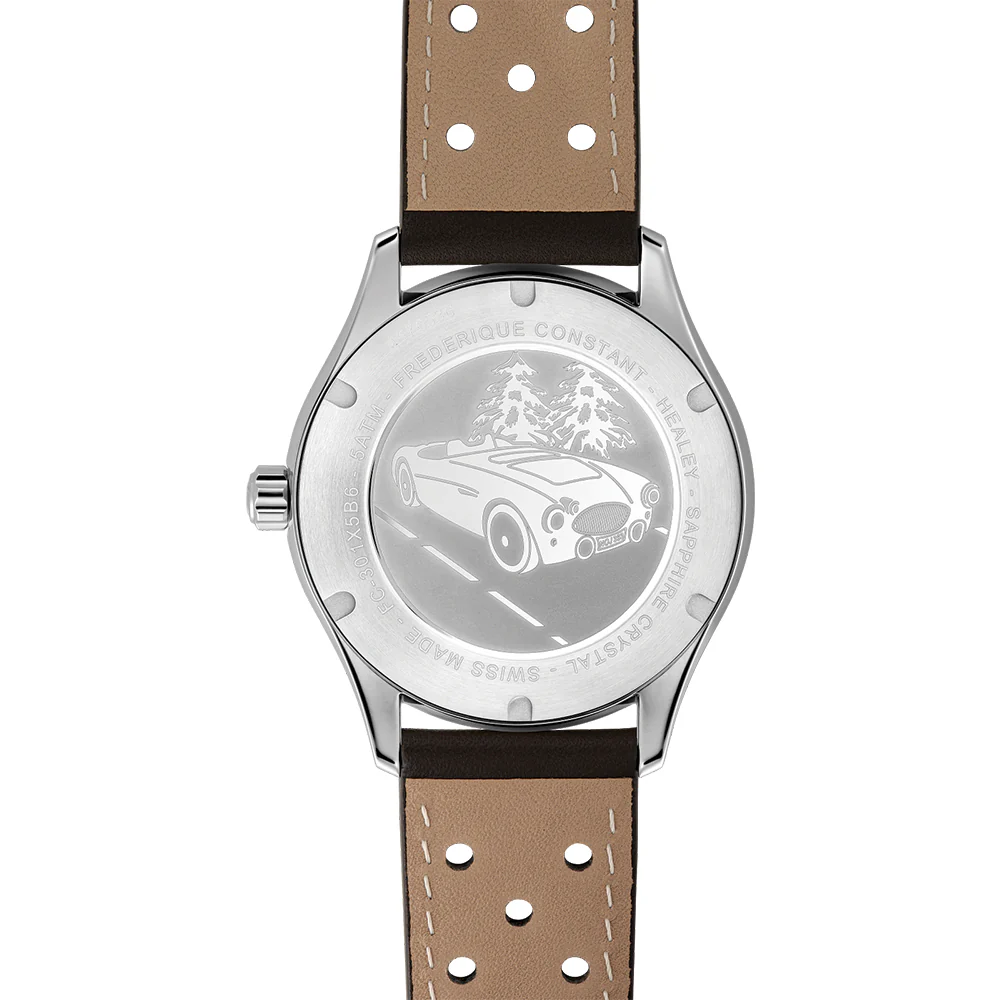 Classic Vintage Rally Healey Automatic 40mm - Green on Leather Strap - Image 3