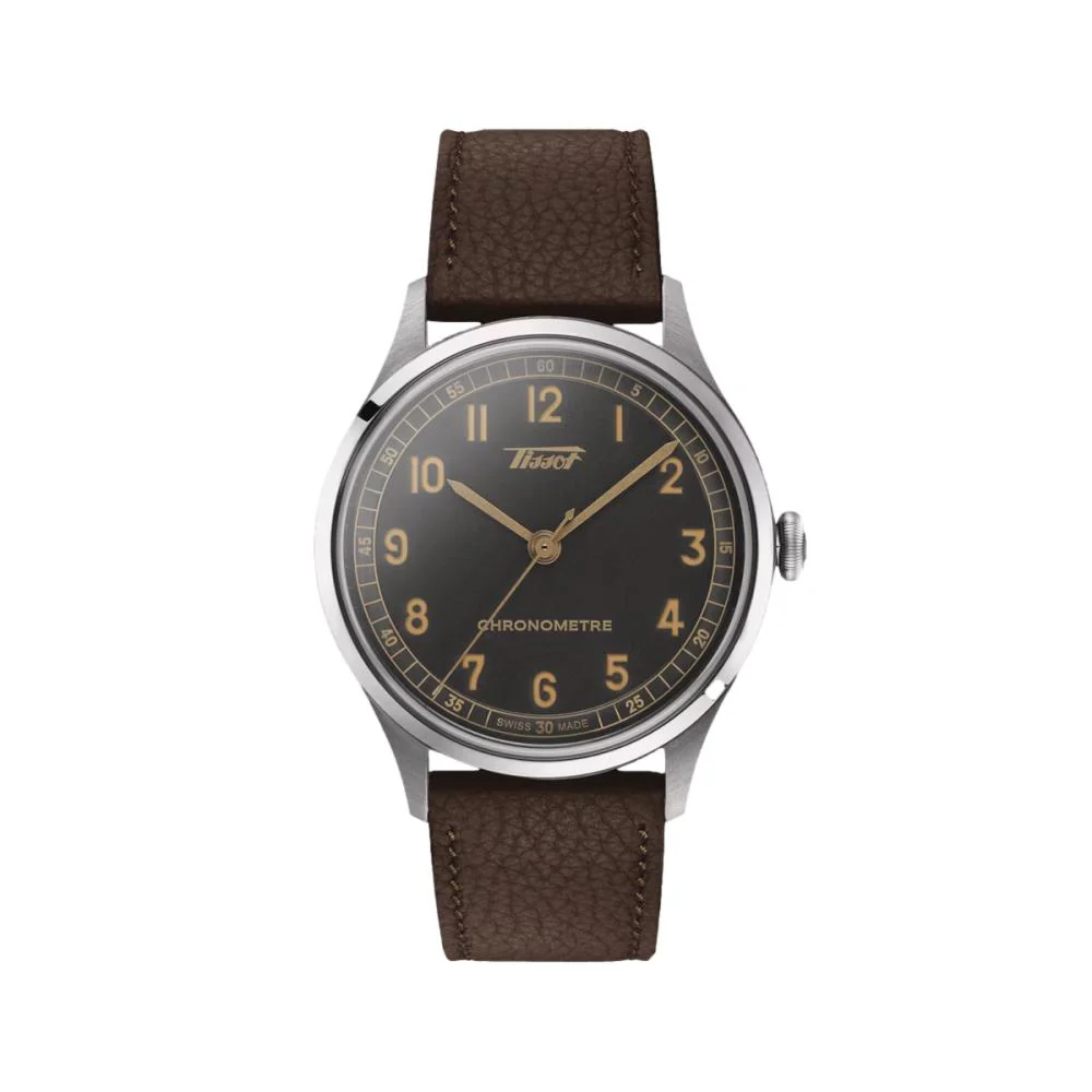 Heritage 1938 COSC Anthracite 39mm - Anthracite on Leather Strap