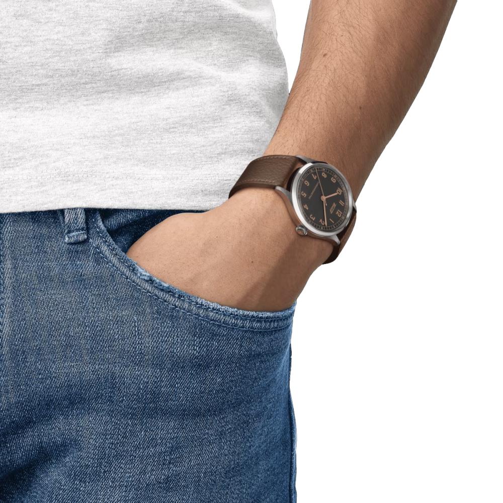 Heritage 1938 COSC Anthracite 39mm - Anthracite on Leather Strap - Image 3