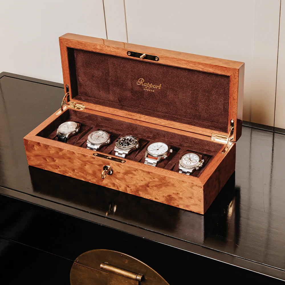 Heritage Five Watch Box - Burr Walnut - Image 3