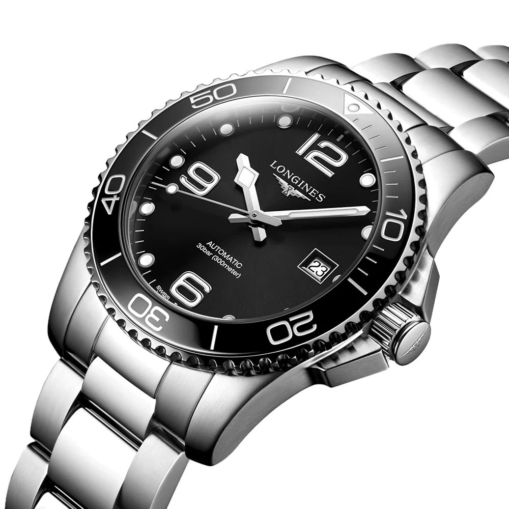 HydroConquest 41mm - Black on Bracelet - Image 4