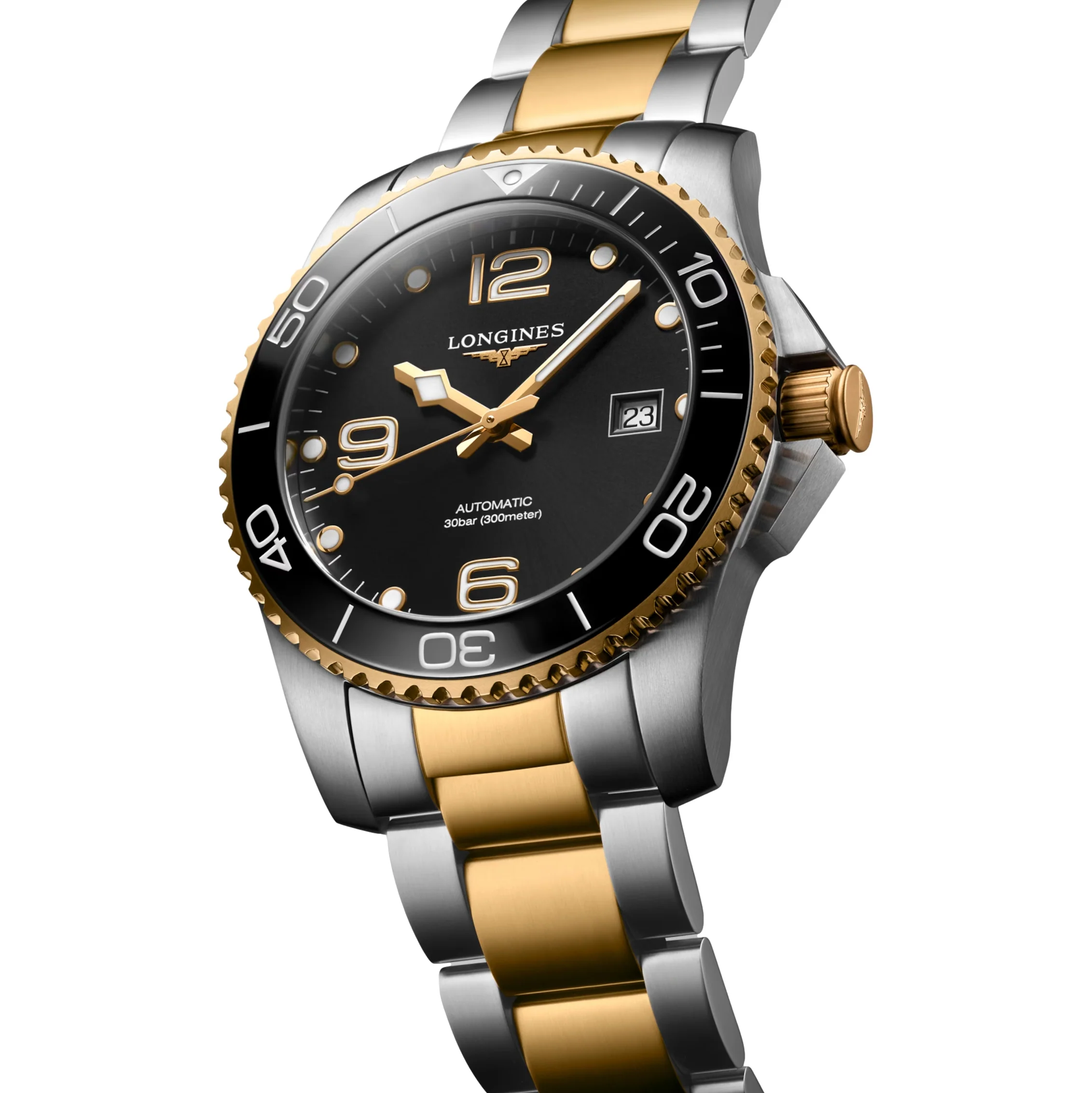 HydroConquest Ceramic Bezel Two-Tone 41mm - Black on Bracelet - Image 4