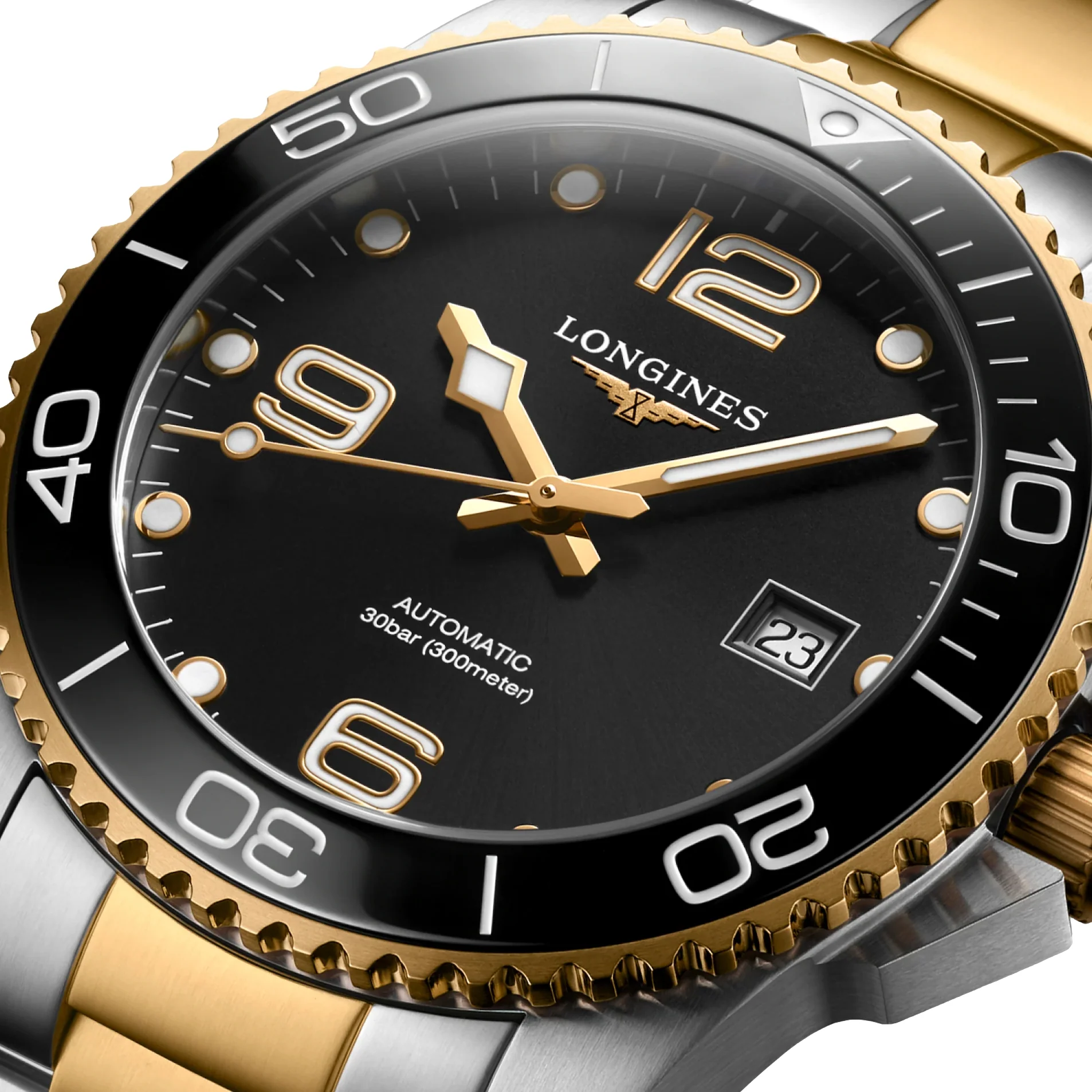 HydroConquest Ceramic Bezel Two-Tone 41mm - Black on Bracelet - Image 6