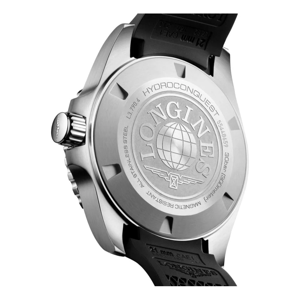 HydroConquest GMT - 41mm Black on Rubber Strap - Image 3
