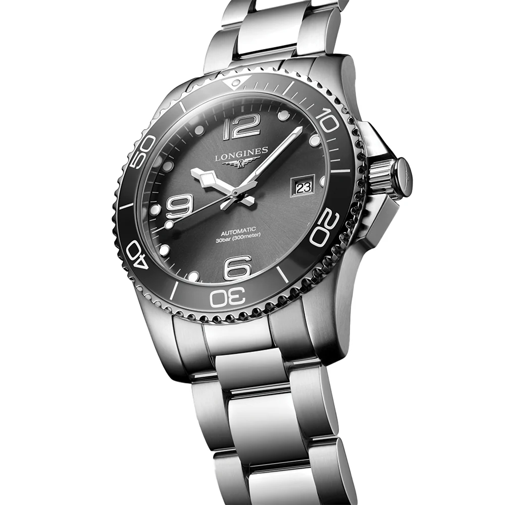 HydroConquest 41mm - Sunray Grey on Bracelet - Image 4