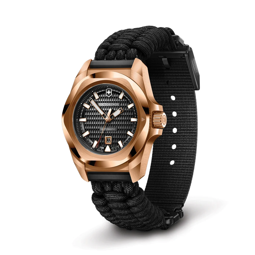 I.N.O.X. PVD 5N Gold-Tone 32mm - Black on Nylon Strap - Image 2