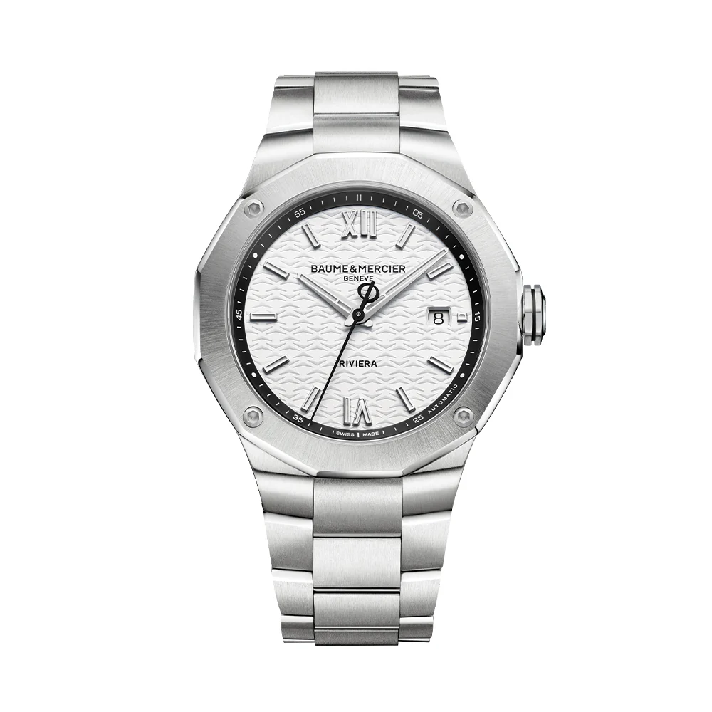 Riviera 10829 Automatic Date 42mm - White on Bracelet