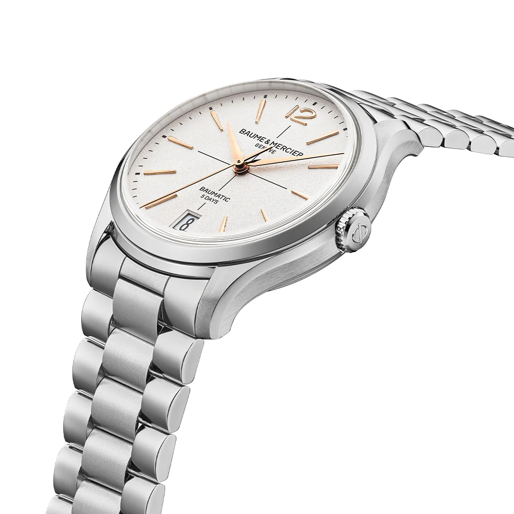 Clifton Round Baumatic 39mm - White on Bracelet - Image 2