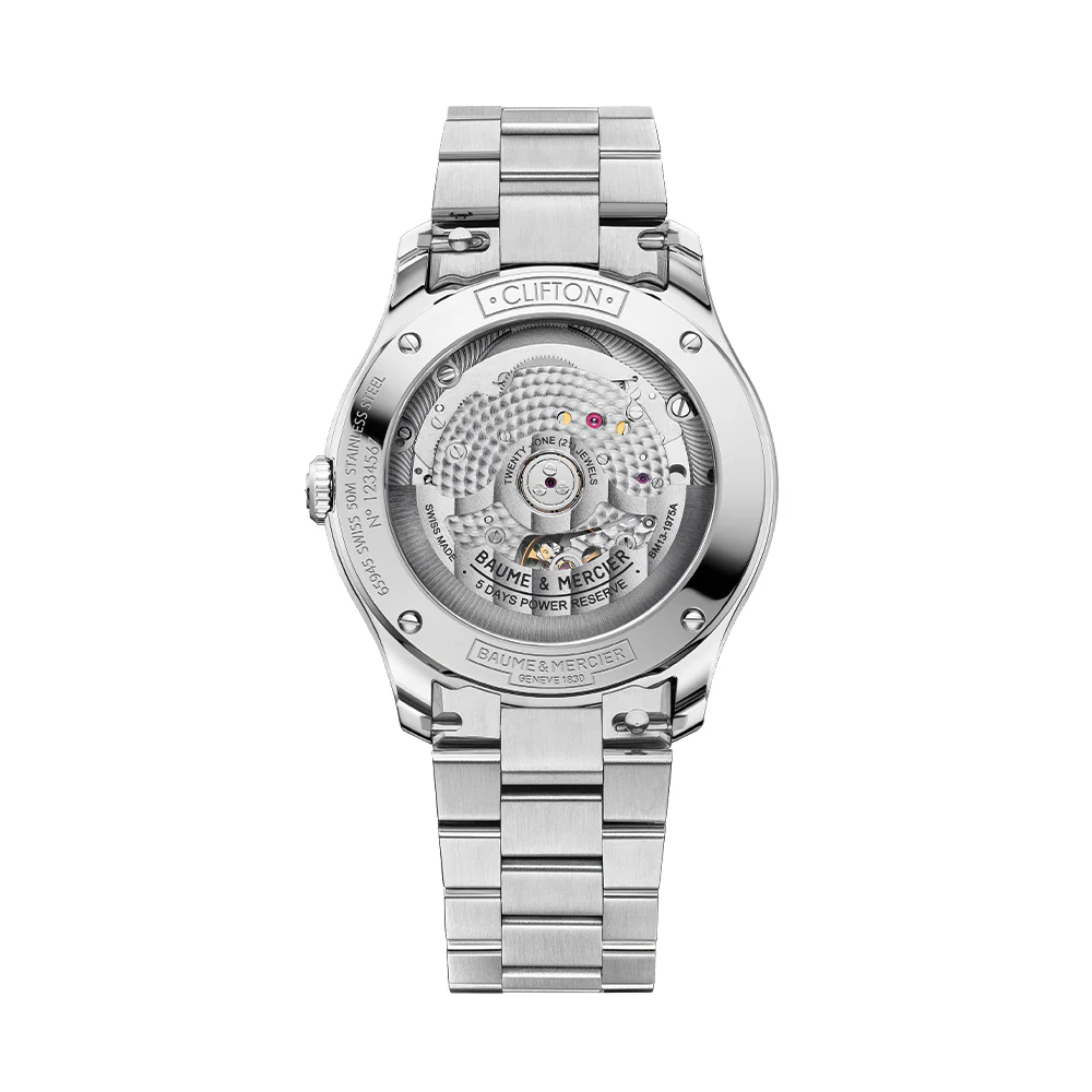 Clifton Round Baumatic 39mm - White on Bracelet - Image 3