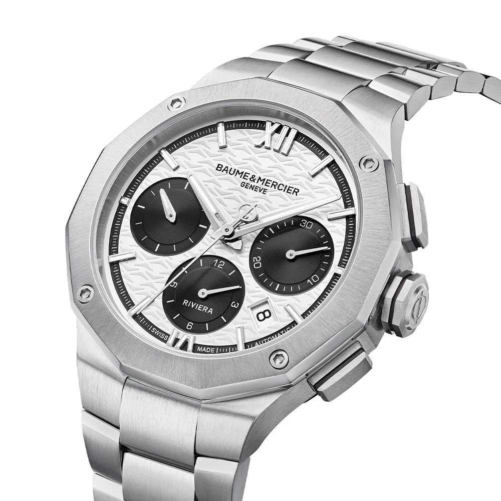 Riviera 10827 Automatic Chronograph 41mm - Black-Silver on Bracelet - Image 2