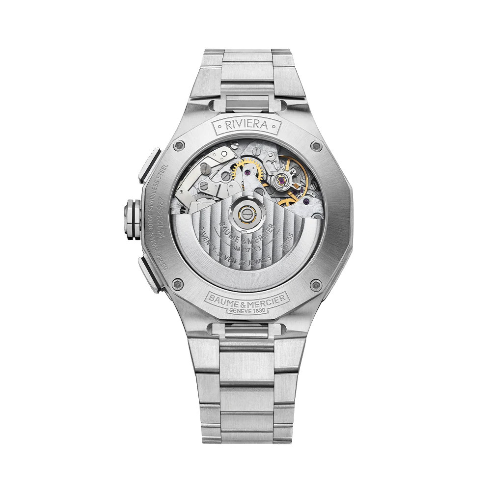Riviera 10827 Automatic Chronograph 41mm - Black-Silver on Bracelet - Image 3