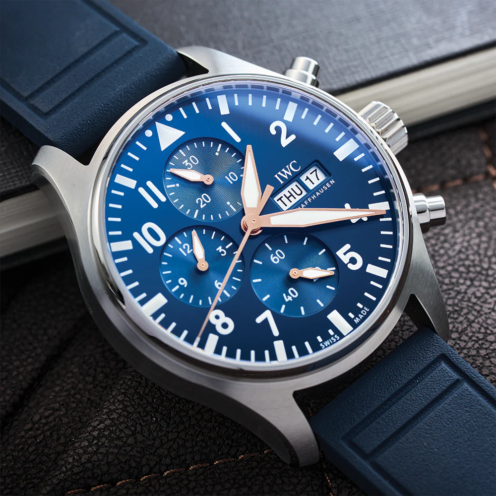 Pilot’s Watch Chronograph Le Petit Prince 43mm - Blue on Rubber Strap - Image 3
