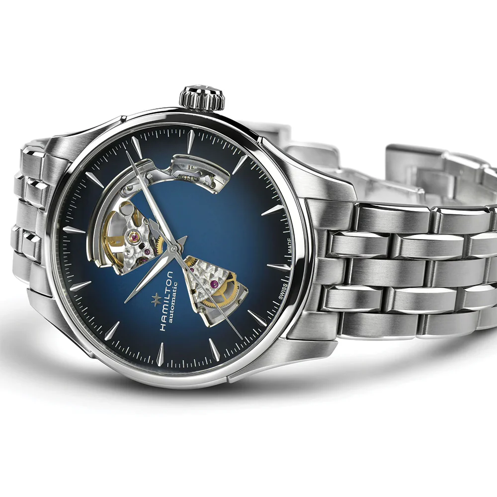 Jazzmaster Open Heart Auto 40mm - Blue on Bracelet - Image 4