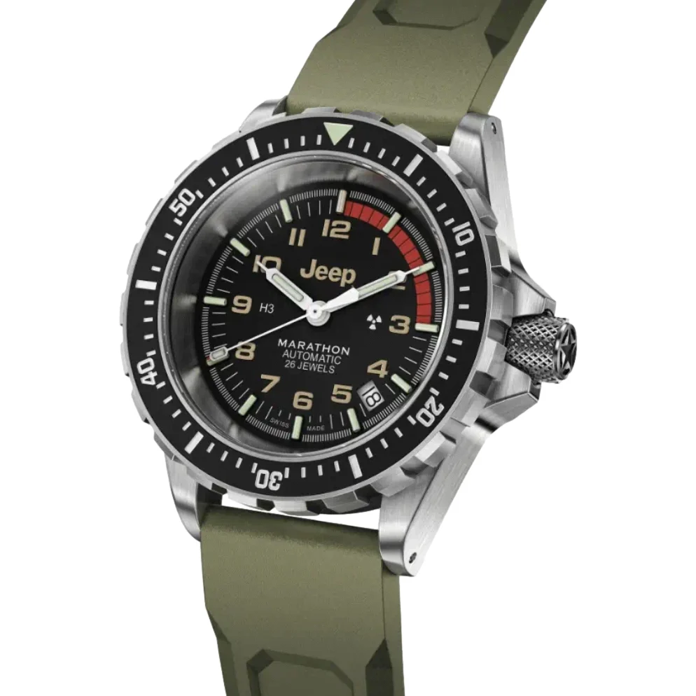 GSAR Diver's Automatic Jeep Rubicon 41mm - Black on Rubber Strap - Image 4