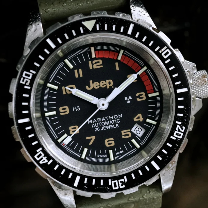 GSAR Diver's Automatic Jeep Rubicon 41mm - Black on Rubber Strap - Image 5