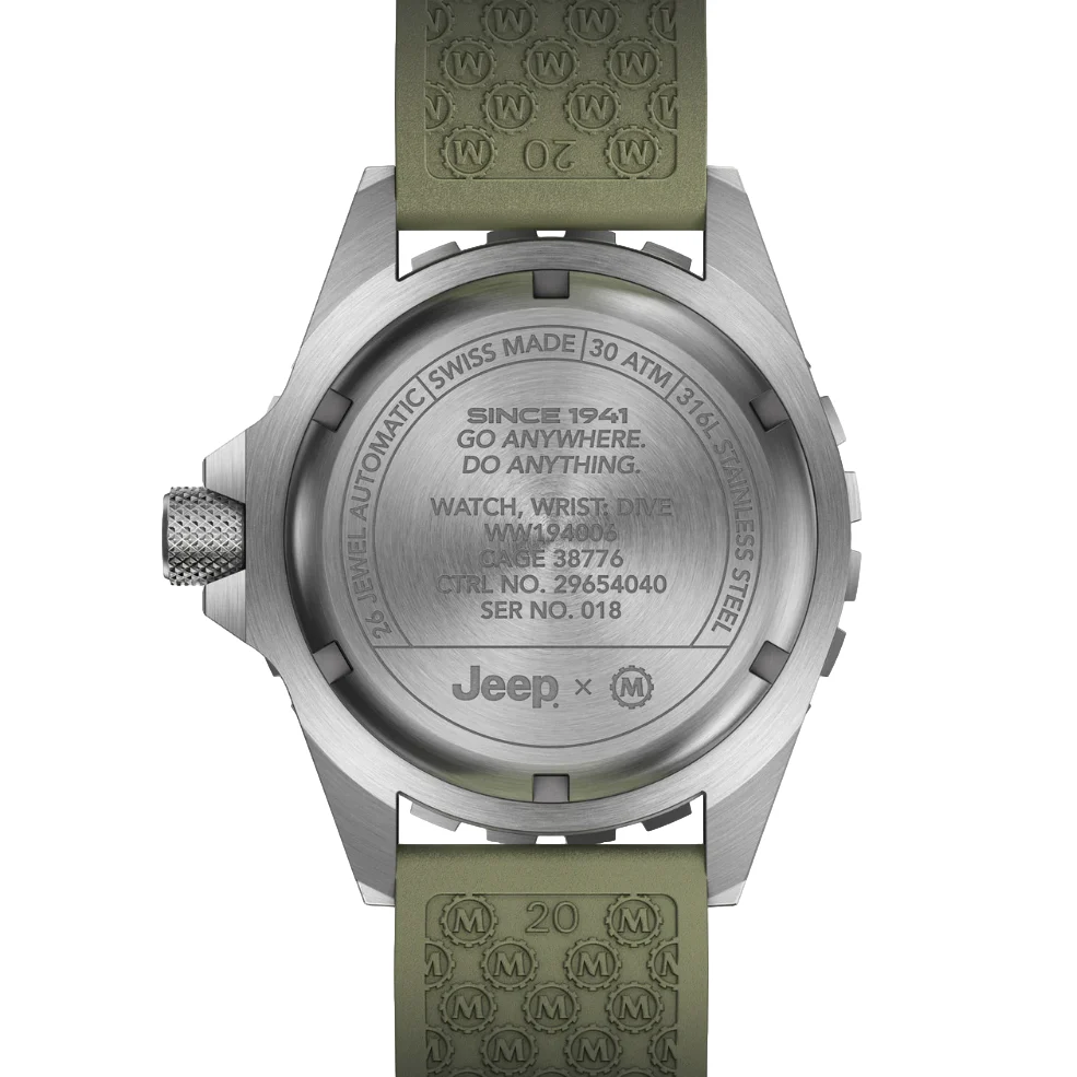 GSAR Diver's Automatic Jeep Rubicon 41mm - Black on Rubber Strap - Image 8