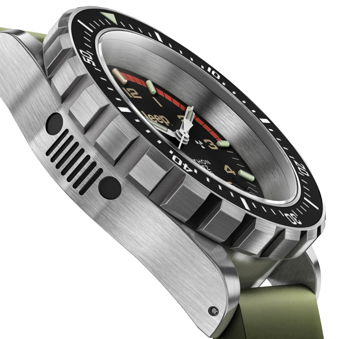 TSAR Diver's Quartz Jeep Rubicon 41mm - Black on Rubber Strap - Image 7
