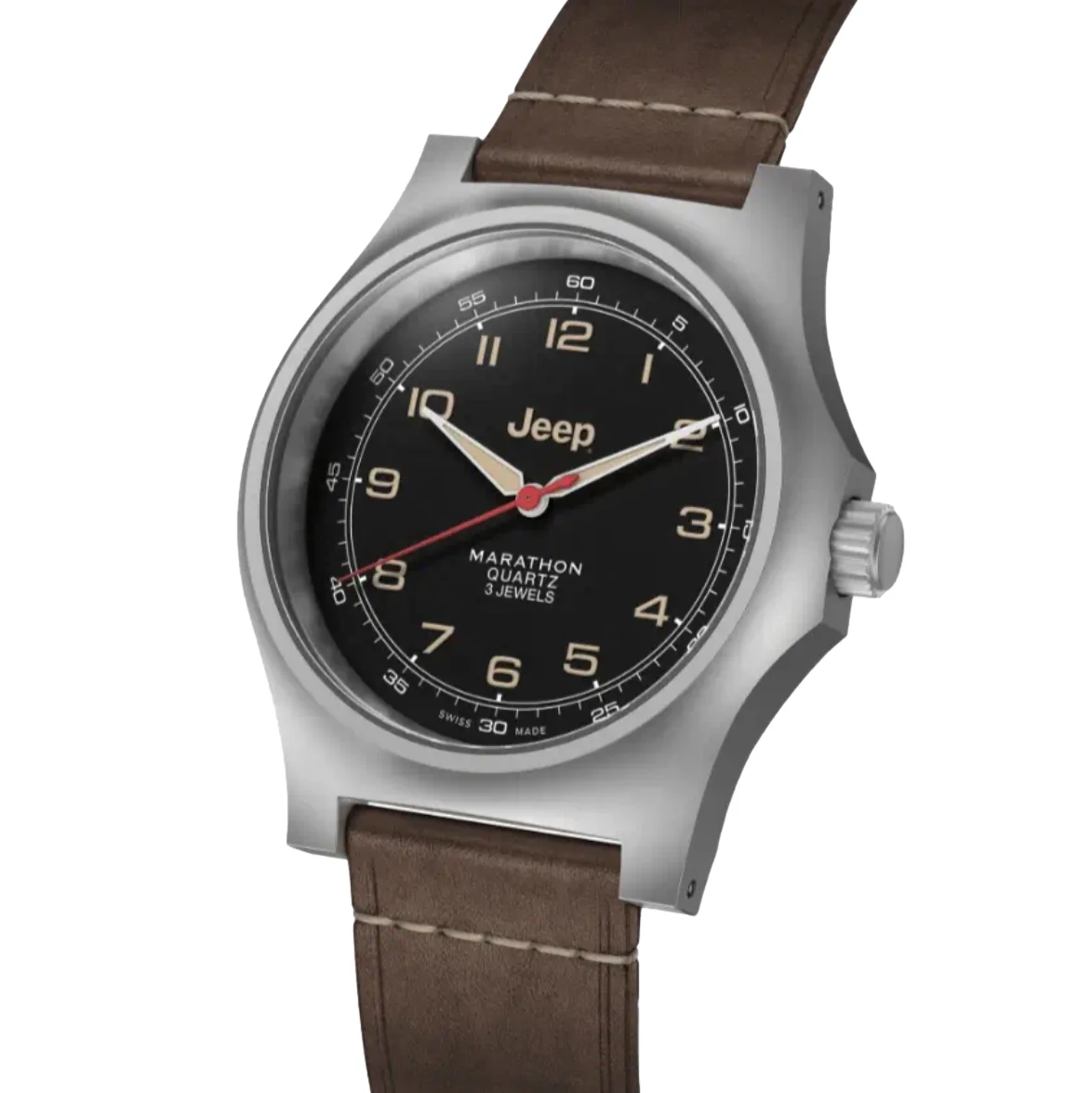 Jeep Willy's SSGPQ Officer's Quartz 41mm - Black on Leather Strap - Image 4
